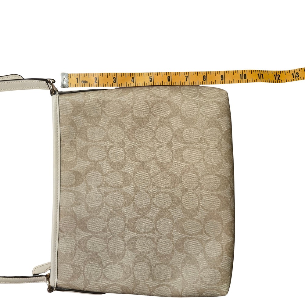 Coach Signature File Bag Crossbody Beige Cream Canvas Leather Gold Logo F29210 - Picture 7 of 10